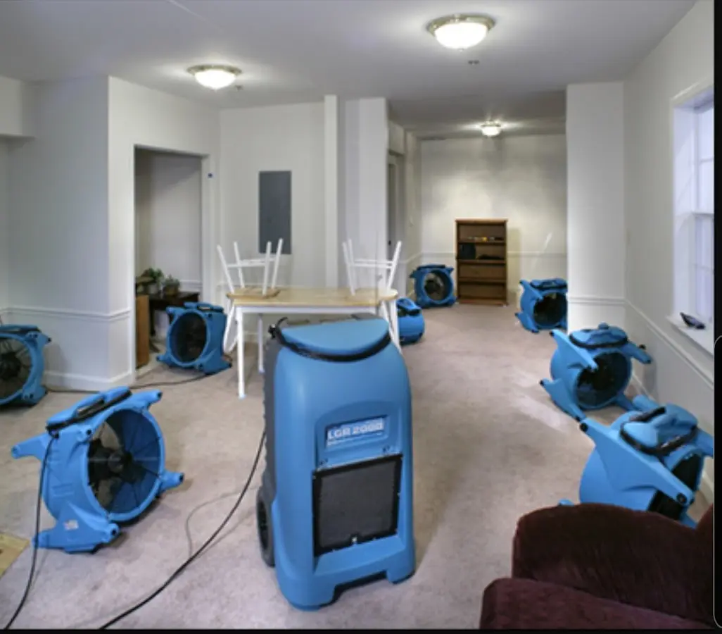 Air movers and dehumidifier setup for Water Extraction & Removal in Bothell West
